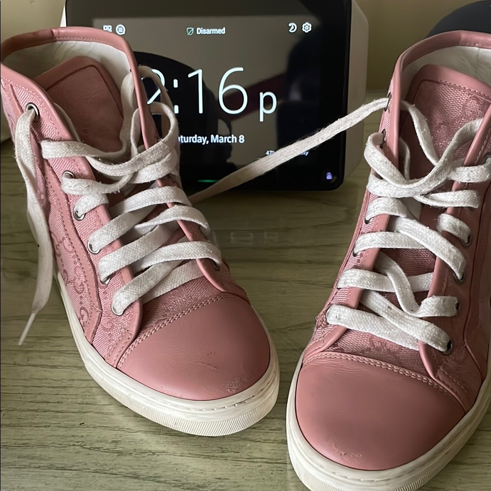Pink High-Top Sneakers